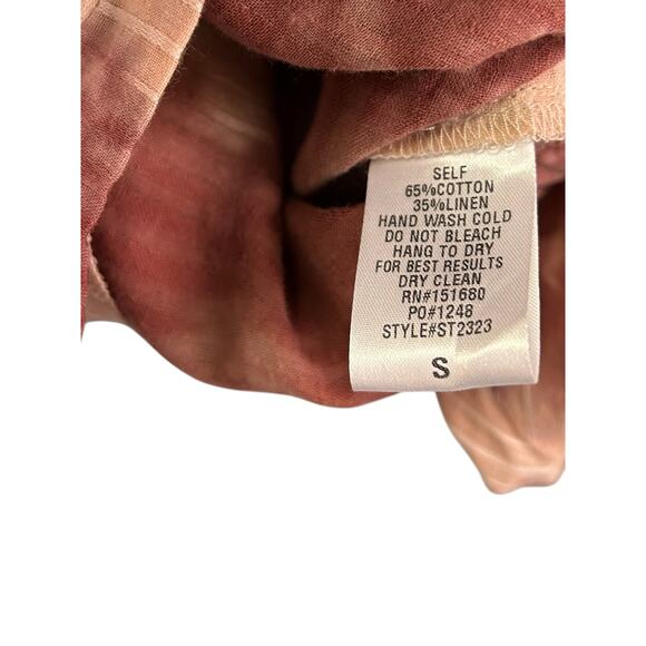 Storia Women’s Crop Tie Dye Top – Size Small‎ – Linen Blend - Picture 5 of 8